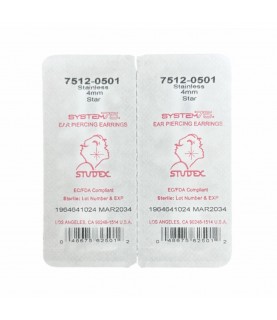 Studex silver (steel) 4mm Star Earrings 7512-0501