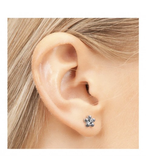 Studex steel flower with Cubic zircon & Pearl white Earrings, 5mm, 7512-6301 Studex steel flower with Cubic zircon & Pearl white Earrings, 5mm, 7512-6301