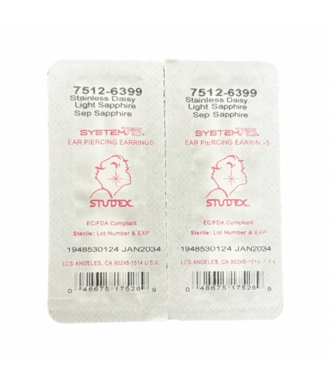 Studex steel Light Sapphire Sep Earrings, 5mm 7512-6399 Studex steel Light Sapphire Sep Earrings, 5mm 7512-6399