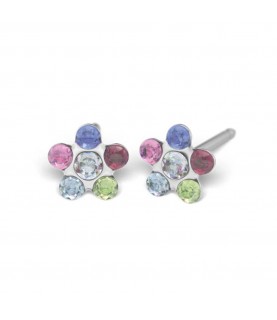 Studex steel Rainbow Daisy Flower Earrings, 5mm 7512-6213