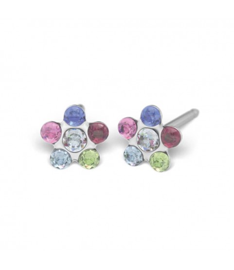 Studex steel Rainbow Daisy Flower Earrings, 5mm 7512-6213