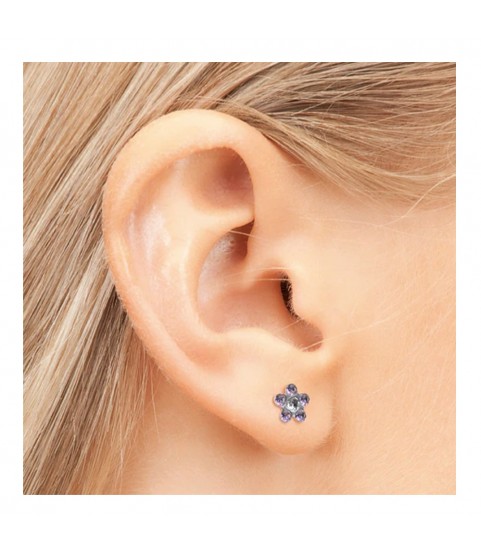 Studex steel Tanzanite April Crystal Earrings, 5mm, 7512-6284
