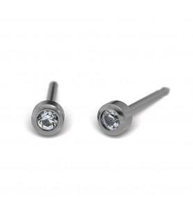 Studex Titanium Earrings with April Crystal Stone, 3mm, 7513-0204