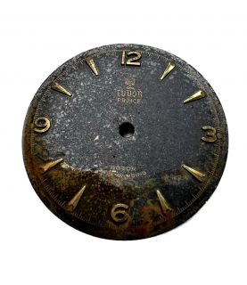 Tudor Oyster Prince caliber 390 automatic movement with dial and gold tone hands for repair or parts