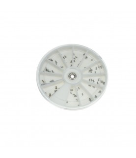 Watchmaker storage box for screws, crowns, tubes, tube gaskets, jewellery solders