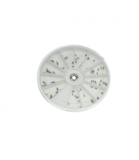 Watchmaker storage box for screws, crowns, tubes, tube gaskets, jewellery solders