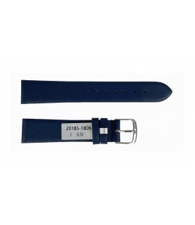 Waterproof dark blue leather watch strap 18 mm