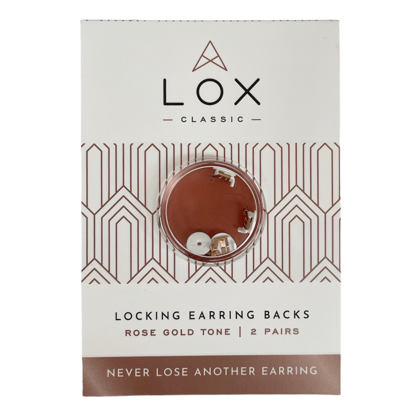 Lox Classic Locking Earring Backs Rose Gold Tone