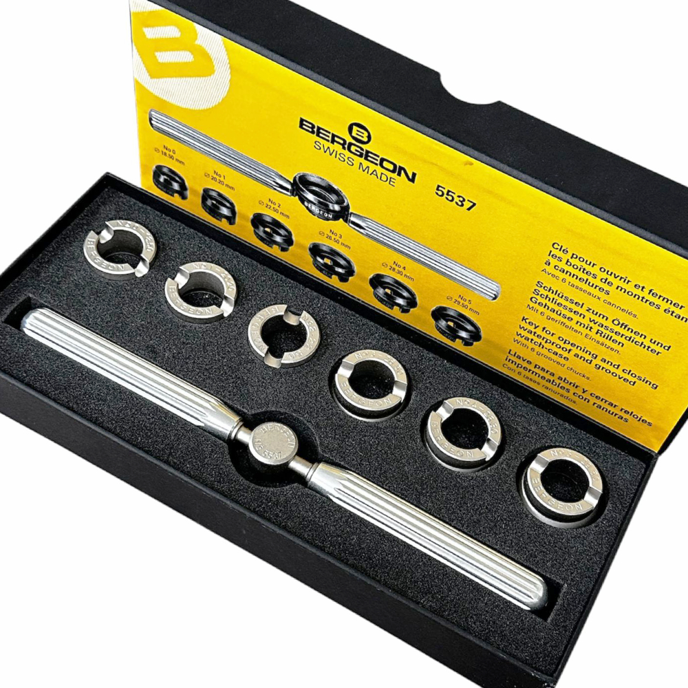 BERGEON No 5537 ダイバーズウォッチオープニングツールセット Bergeon 5537 waterproof & grooved watch case opener closing tool