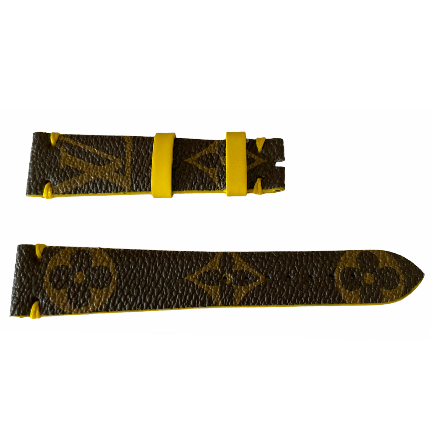 Louis Vuitton Monogram Leather Strap for Watches Brown & Blue 20mm